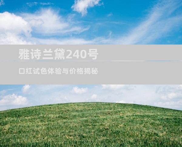 雅诗兰黛240号口红试色体验与价格揭秘